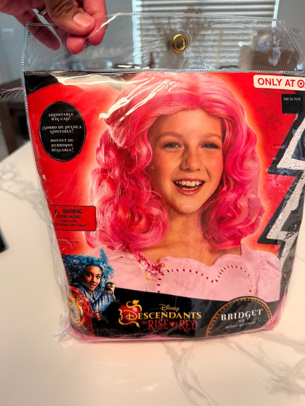 Disney Descendants The Rise of Red Bridget Pink Wig Adjustable Wig Cap New